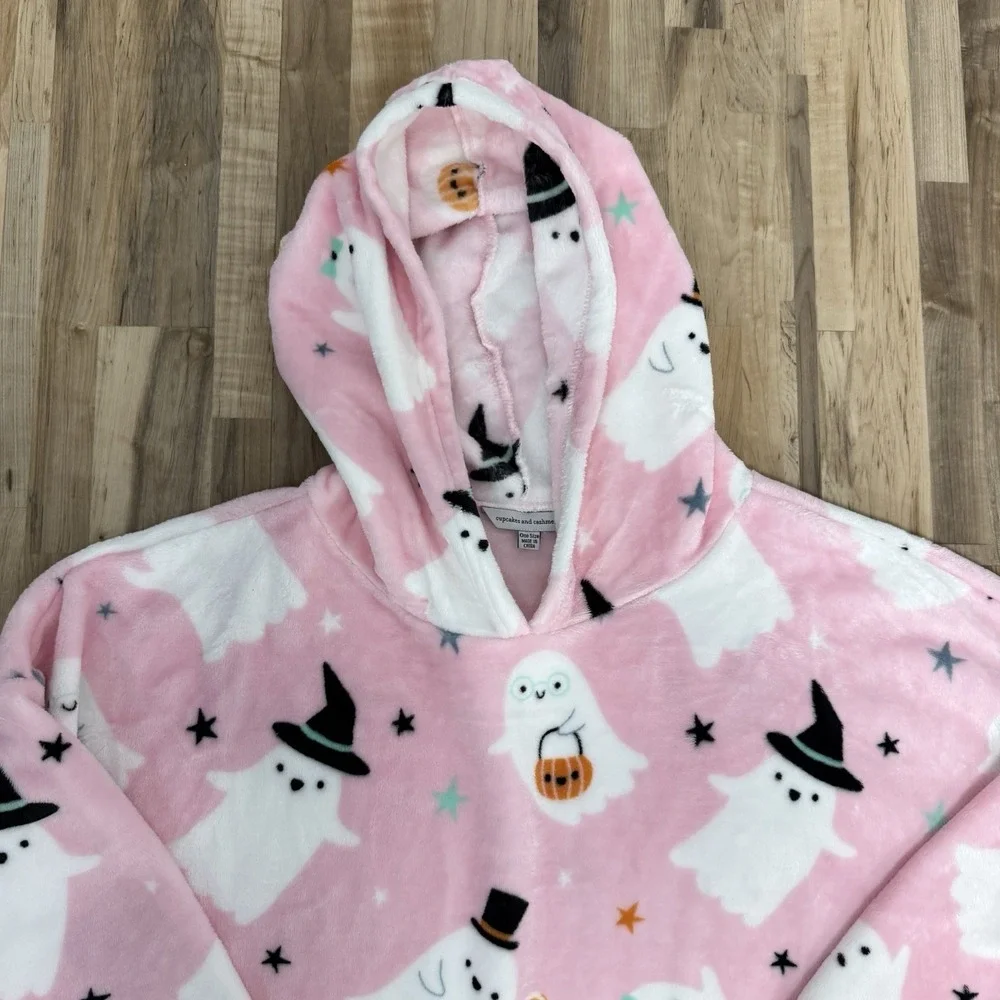 NWT Cupcakes & Cashmere Halloween Oversized O/S Hoodie w/ Slippers Lounge Set